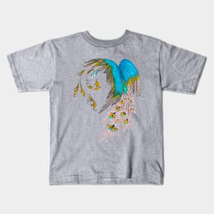 Vintage Peacock Kids T-Shirt